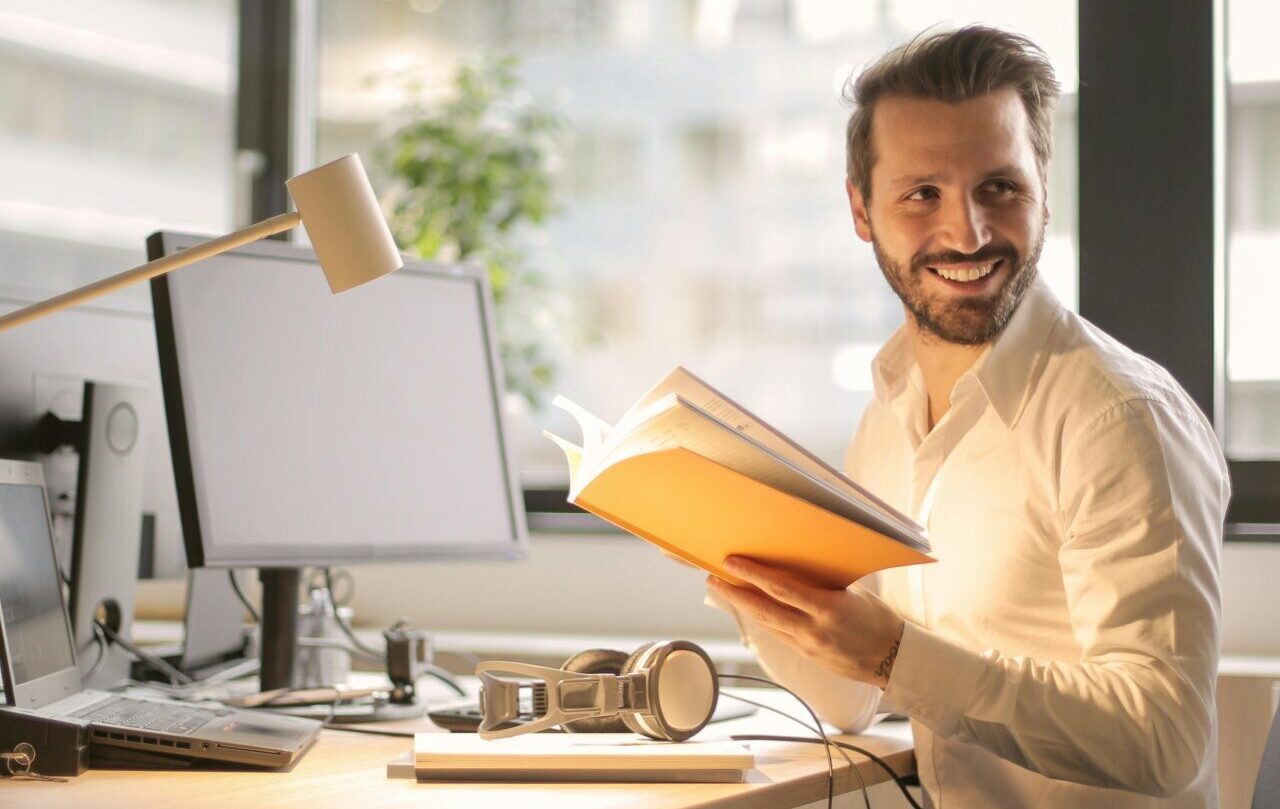 Fit man in the office